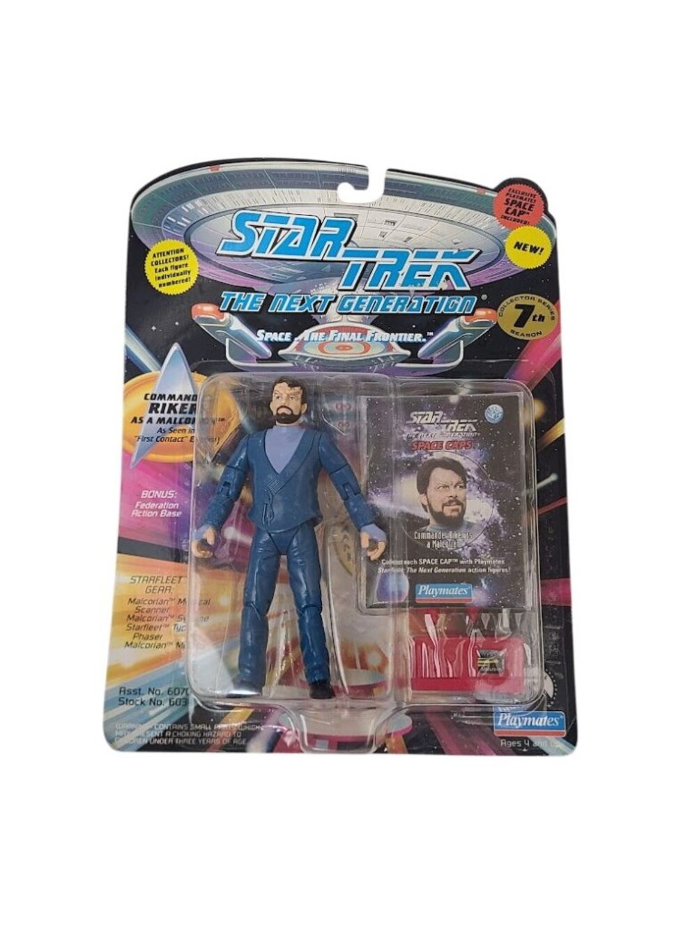 1994 Playmates Star Trek TNG Commander Riker Malcorian Figure 6034